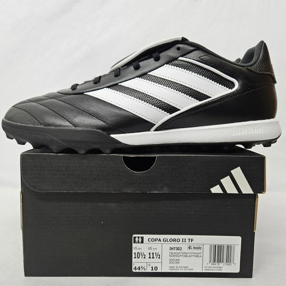 Adidas Copa Gloro II TF Soccer‎ Cleats IH7302 Core Black White Men's Size 10.5
